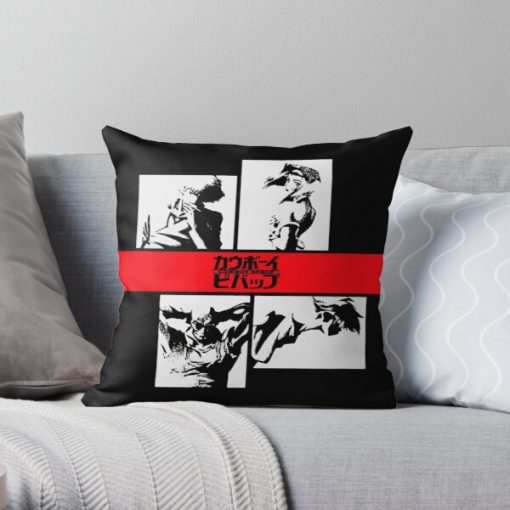 1, 2, 3 Let's go! Throw Pillow RB2910 product Offical Cowboy Bebop Merch